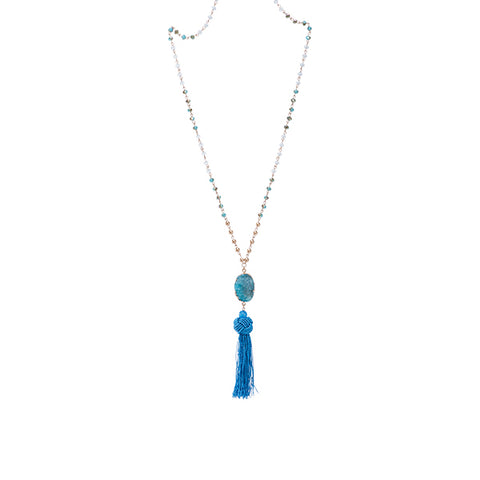 Brooke Long Druzy Tassel Necklace - More Colors!