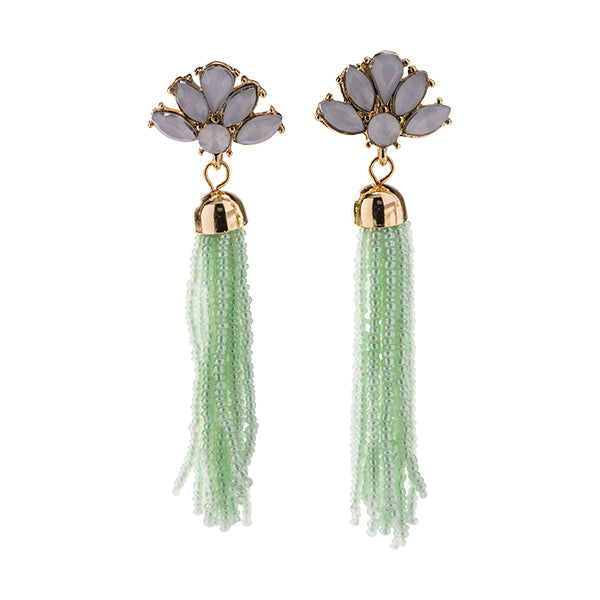 Lovisa Earrings with feathers, stones, and tassel drop