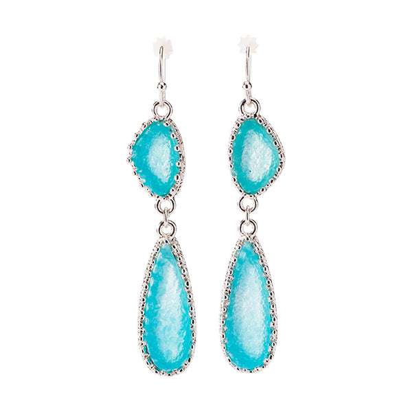 Harlow Aqua Blue Druzy Earrings