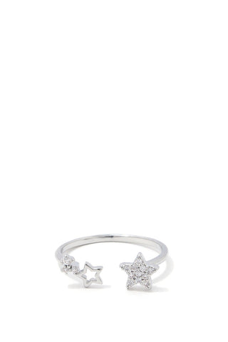 Cosmos Multi-Star White Gold Delicate Open Ring