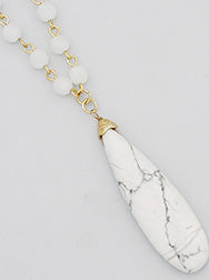 Corinne Teardrop Stone Beaded Necklace - 4 Colors