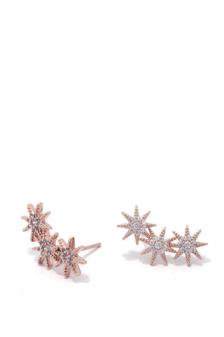 Starlett CZ Triple Star Stud Earrings