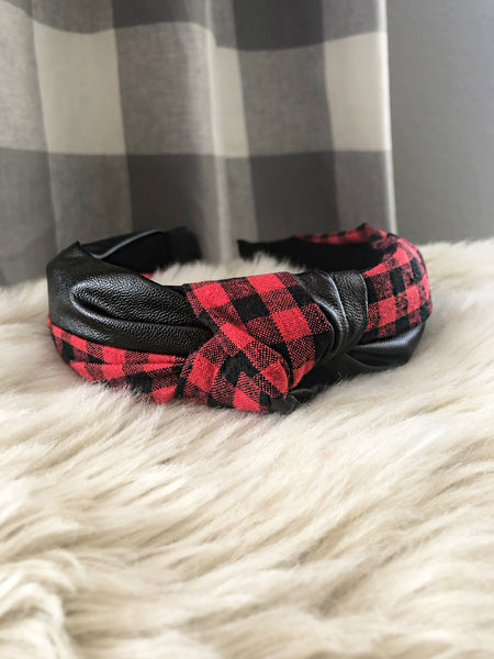 Rowdy Red Buffalo Check Twist Headband