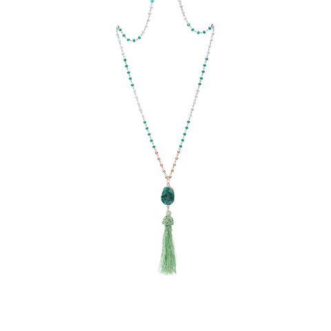 Brooke Long Druzy Tassel Necklace - More Colors!