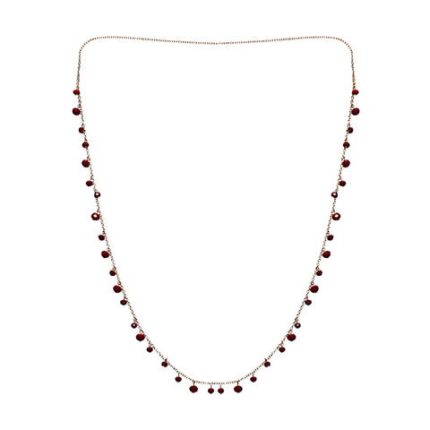 Lourdes Red Bead Classic Chain Necklace