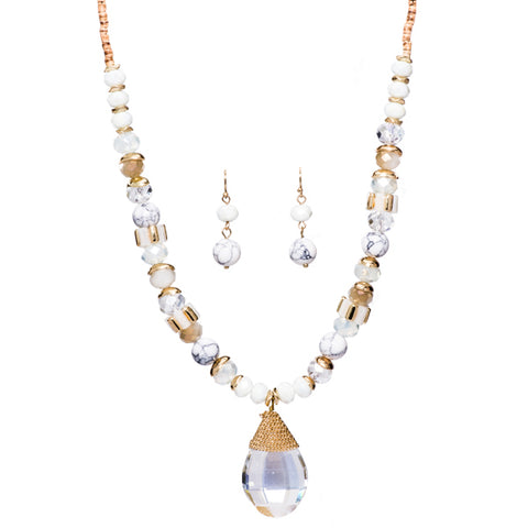Stassi White Crystal Necklace Set
