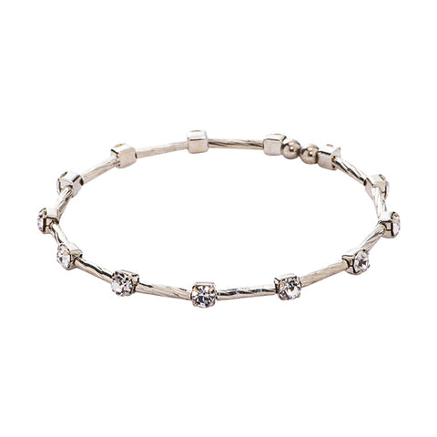 Aria Silver Crystal Bangle Bracelet