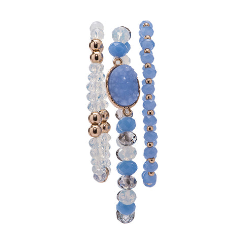 Lillia Light Blue Druzy Bracelets