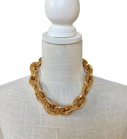 Sophie Gold Link and Mesh Collar Necklace