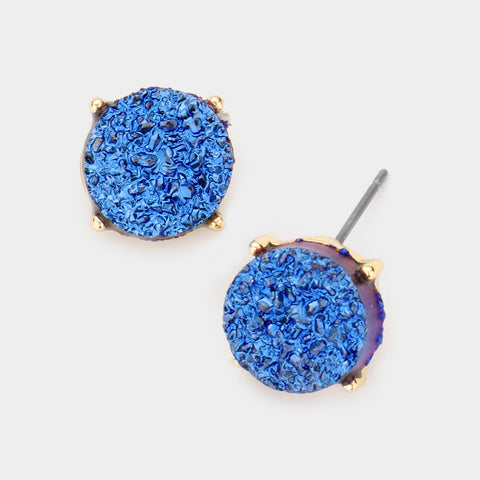 Catch the Sun Round Druzy Stud Earrings - 5 colors!