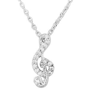 Rachel Trebel Clef Crystal Delicate Necklace