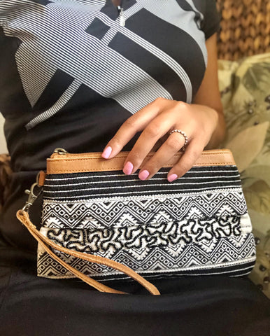 Brilliance Fabric and Beaded Wristlet Clutch