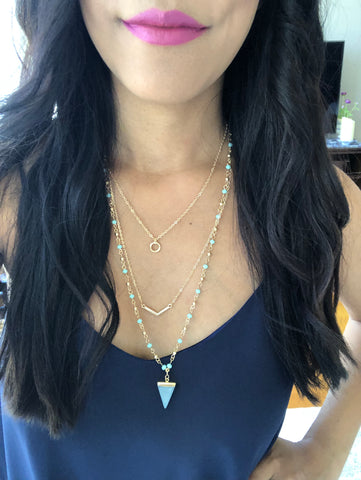 Marina Chevron Arrow Layered Necklace