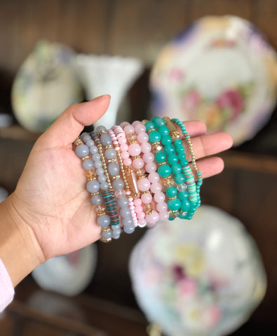 Janelle Pastel Glass Bead Sets