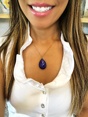 Quinn Cobalt Blue Stone Necklace