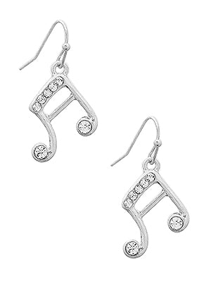 Melody Musical Note Crystal Earrings