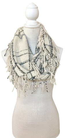 Reed Plaid Supersoft Infinity Fringe Scarf