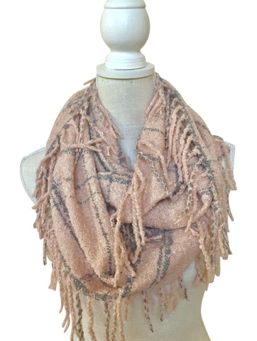 Reed Plaid Supersoft Infinity Fringe Scarf