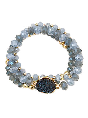 Lillia Blue Aurora Borealis Druzy Bracelets